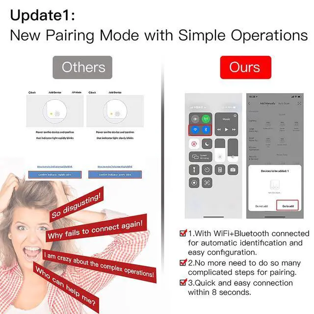 Alt view image 3 of 7 - WiFi Smart Wall Light Switch,Glass Panel, Multi-Control(3 Way), 2.4GHz Wi-Fi Touch Switches, Neutral Wire Required, Remote Control Smart Life/Tuya App, Work with Alexa, Google Home White 2 Gang