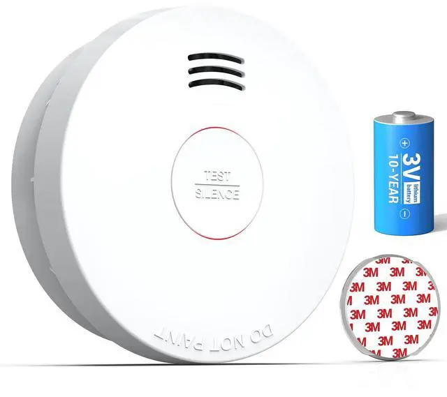 Main image of Smoke Detector, Smoke Alarm 10 Year Battery with Photoelectric Sensor, Fire Alarm with Low Battery and Fault Warning for House and Bedroom, UL217 Listed, GS525A,1 Pack