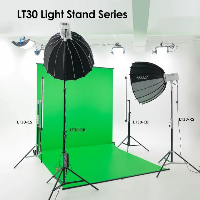Alt view image 6 of 6 - 10ft Light Stand with Air Cushion, Adjustable Heavy Duty Aluminum Photography Light Support with 1/4" & 3/8" Mount, Studio Lighting Tripod for Softbox, Video & Photography, Silver (LT30-RS)