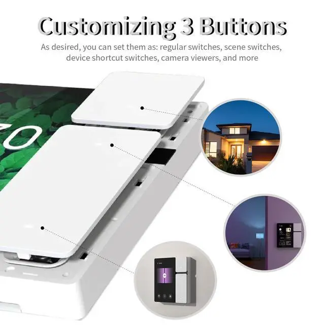Alt view image 6 of 7 - DIY WiFi Smart Switch, 3-Switch Smart Home Control Panel Mini, 3.5 inch with LCD Touchscreen and Sigmesh, IR Remote Control, Tuya/Smart Life App, Partition Control, FCC Certificated, ETL Listed