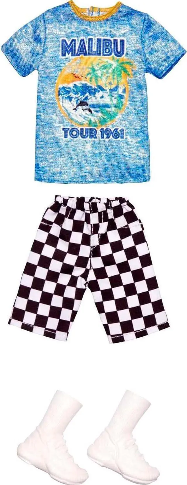 Alt view image 2 of 2 - Barbie Fashions Ken Doll Clothes, Set with Malibu Tee, Shorts & Accessory