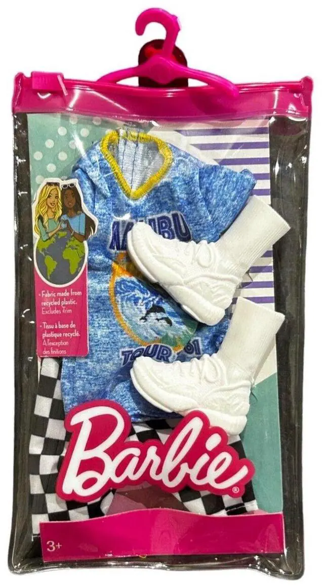 Main image of Barbie Fashions Ken Doll Clothes, Set with Malibu Tee, Shorts & Accessory