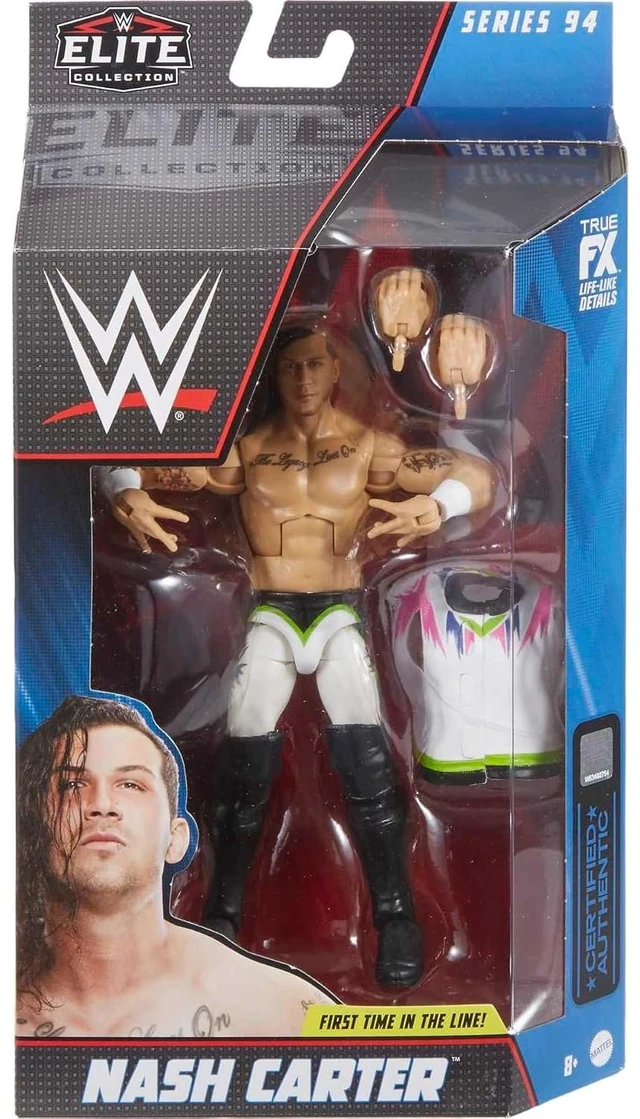 Alt view image 2 of 6 - Mattel WWE Elite Collection Action Figure & Accessories, Series #94 Nash Carter 6-inch Collectible with 25 Articulation Points & Swappable Hands