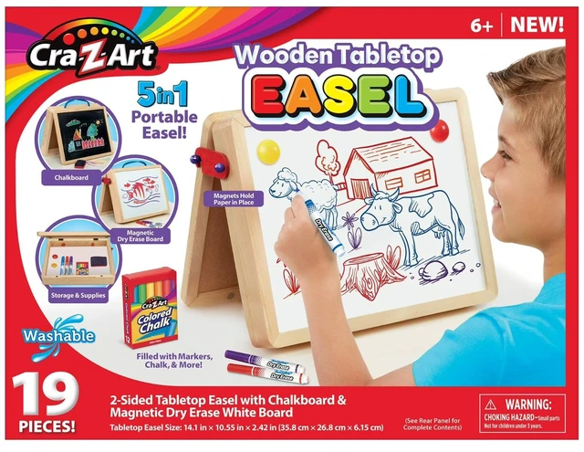 Main image of Cra-Z-Art Portable Wood Tabletop Art Easel with Chalkboard and Dry Erase Board