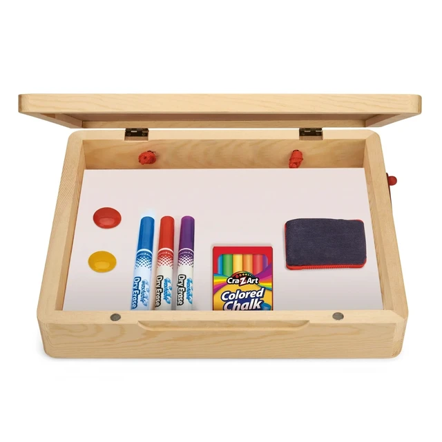 Alt view image 4 of 7 - Cra-Z-Art Portable Wood Tabletop Art Easel with Chalkboard and Dry Erase Board