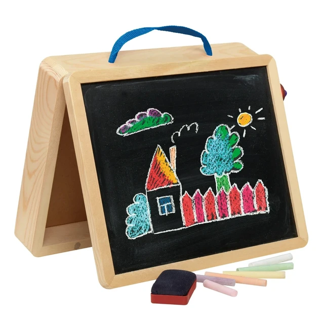 Alt view image 6 of 7 - Cra-Z-Art Portable Wood Tabletop Art Easel with Chalkboard and Dry Erase Board