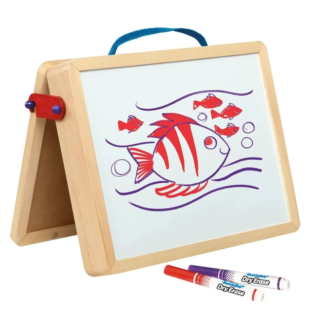Alt view image 2 of 7 - Cra-Z-Art Portable Wood Tabletop Art Easel with Chalkboard and Dry Erase Board