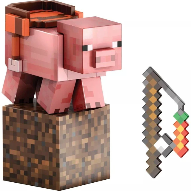 Alt view image 5 of 5 - Mattel Minecraft Diamond Level Pig Action Figure