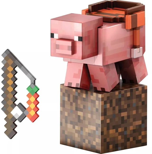Alt view image 4 of 5 - Mattel Minecraft Diamond Level Pig Action Figure