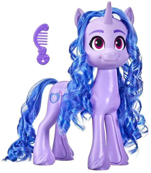 Main image of My Little Pony: A New Generation Mega Movie Friends Izzy Moonbow -- 8-Inch Purple Pony Toy with Comb
