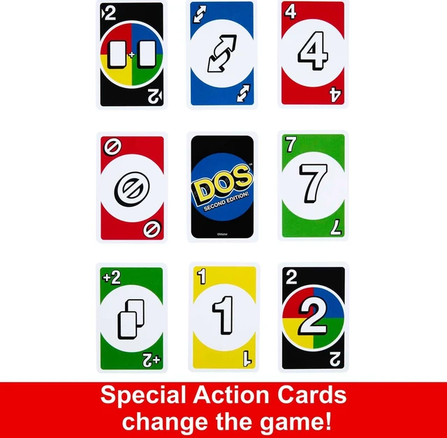 Alt view image 5 of 6 - Mattel Games DOS Second Edition Card Game for Kids & Families, Color Blind Accessible Deck for Groups & Parties