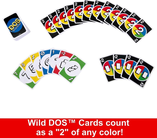 Alt view image 4 of 6 - Mattel Games DOS Second Edition Card Game for Kids & Families, Color Blind Accessible Deck for Groups & Parties