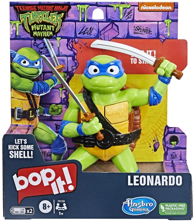 Main image of Bop It! Teenage Mutant Ninja Turtles Leonardo Edition Game for Kids Ages 8 and Up, Teenage Mutant Ninja Turtles Toys, for 1 or More Players