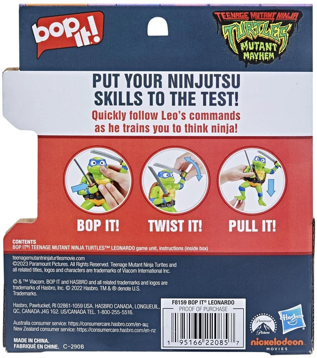 Alt view image 2 of 7 - Bop It! Teenage Mutant Ninja Turtles Leonardo Edition Game for Kids Ages 8 and Up, Teenage Mutant Ninja Turtles Toys, for 1 or More Players