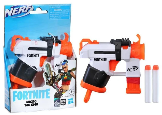 Main image of Nerf Fortnite Micro Tac SMG Mini Dart-Firing Blaster, Fortnite Tac SMG Equipment Design, Includes 2 Nerf Elite Darts