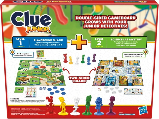 Alt view image 3 of 3 - Clue Junior Board Game 2-Sided Gameboard, 2 Games in 1 (Spanish Version)