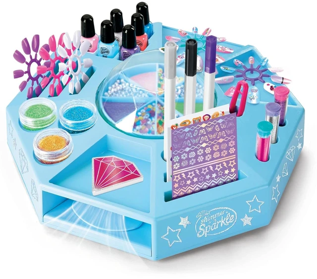 Alt view image 2 of 6 - CRA-Z-ART Shimmer N Sparkle All In One Nail Art Studio With 360 turntable real working nail dryer and storage compartments Includes Nail polish, nail stickers