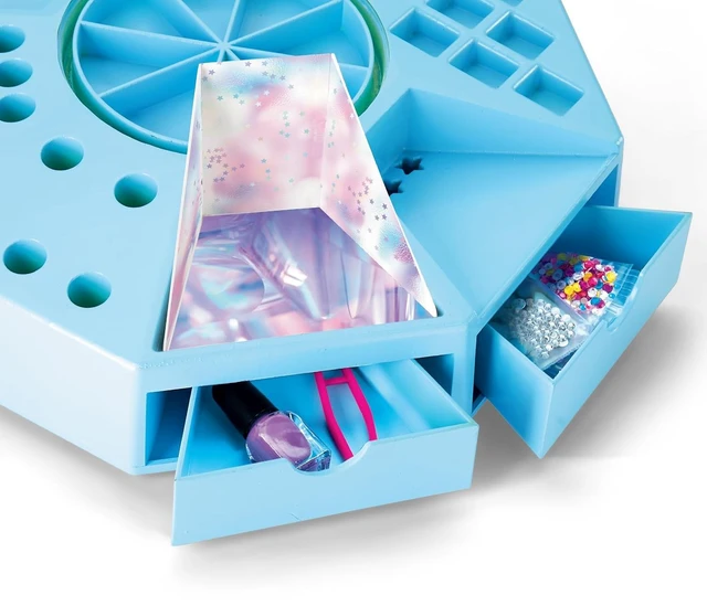 Alt view image 3 of 6 - CRA-Z-ART Shimmer N Sparkle All In One Nail Art Studio With 360 turntable real working nail dryer and storage compartments Includes Nail polish, nail stickers