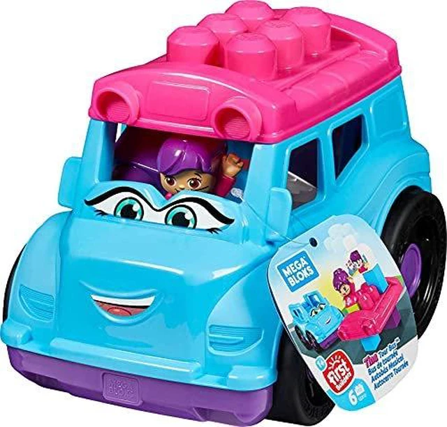 Alt view image 2 of 3 - Mega Bloks First Builders Tina Tour Bus with Big Building Blocks, Building Toys for Toddlers (6 Pieces)
