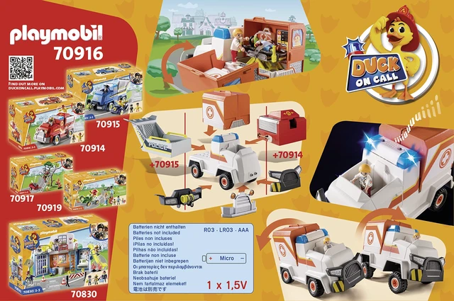 Alt view image 7 of 7 - Playmobil Duck On Call - Ambulance Emergency Vehicle