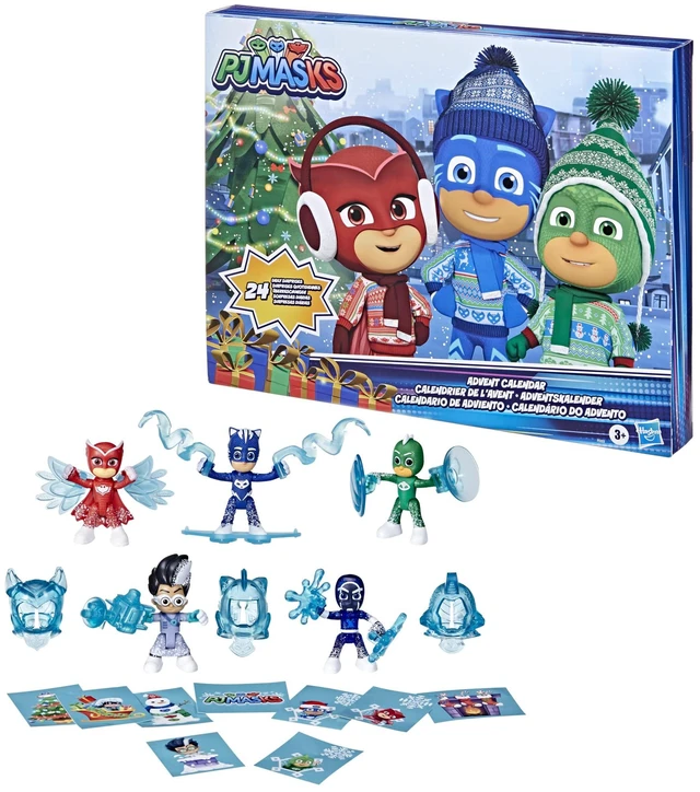Main image of PJ Masks Kids Advent Calendar, 24 Daily Surprise Toys Including PJ Masks Action Figures, Accessories, and Stickers, Countdown Calendar, Ages 3 and Up