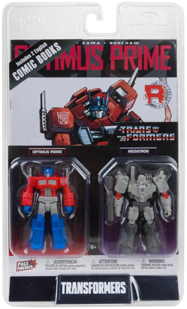 Main image of McFarlane Toys - Transformers Page Punchers 2pk Optimus Prime and Megatron 3in Action Figures with 2 Comics