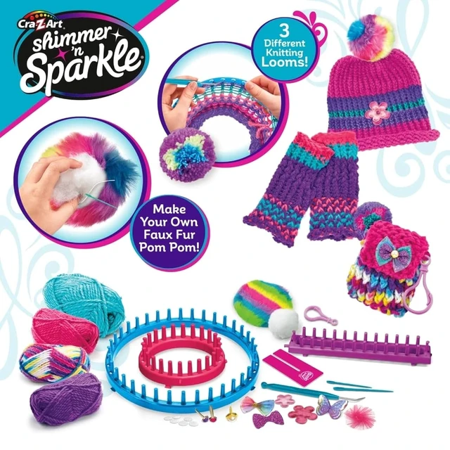 Alt view image 7 of 7 - Cra-Z-Art Shimmer 'n Sparkle 3-in-1 Ultimate Knitting Station
