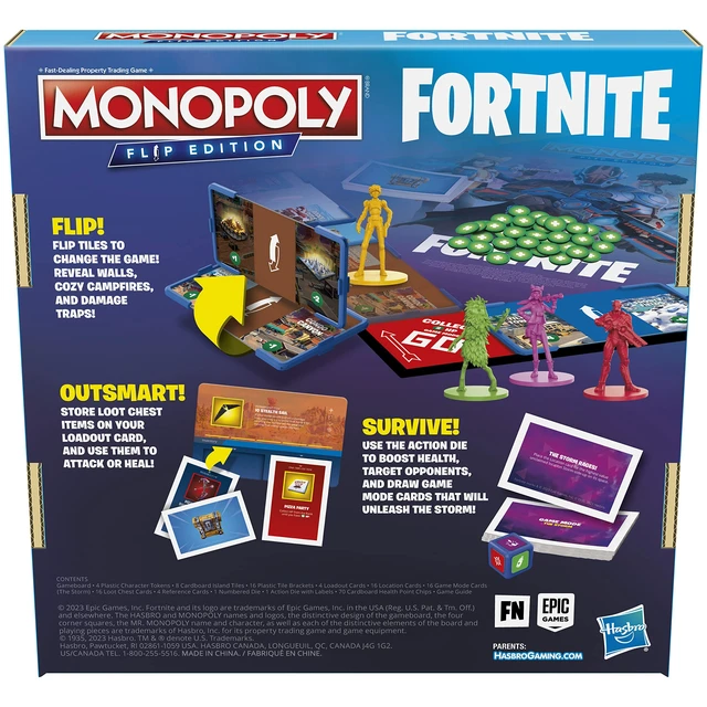 Alt view image 2 of 7 - Hasbro Gaming Monopoly Flip Edition: Fortnite Board Game for Ages 13 Game Inspired by Fortnite Video Game, Board Games for Teens and Adults, 2-4 Players