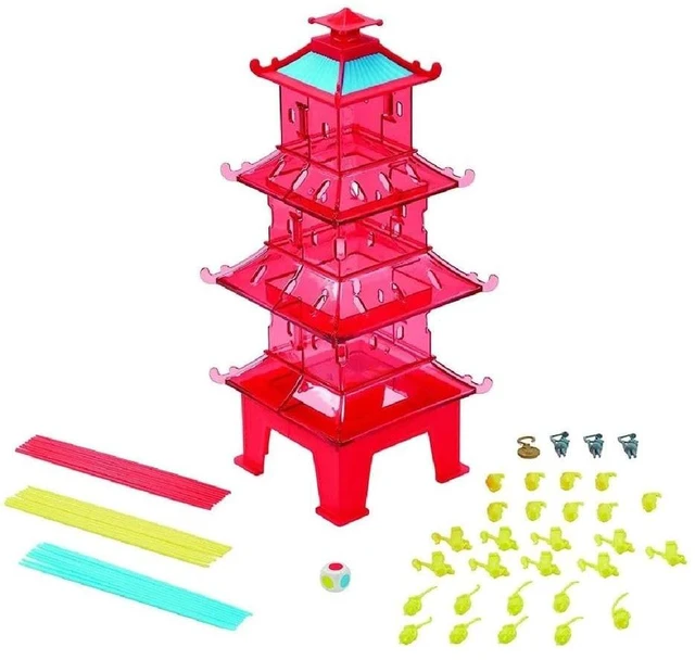 Main image of Mattel Games Tumblin' Minions Kids Game Featuring Illumination's Minions: The Rise of Gru, with Minions Game Pieces and Pagoda Tower, Gift for 5 Year Olds and Up