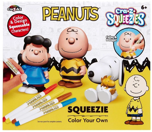Main image of Peanuts CRA-Z-Squeezies Color Your Own Squeeze Toy Kit for Kids DIY Charlie Brown, Snoopy & Lucy Figures with Markers Arts and Crafts Activity, Sensory, Creative Gift for Boys & Girls Ages 6+