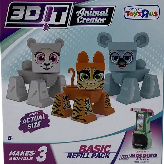 Alt view image 2 of 4 - 3DIT Animal Creator Basic Refill Pack - Makes 3 Animals ~ for Use with 3D Molding Studio (Sold Separately)