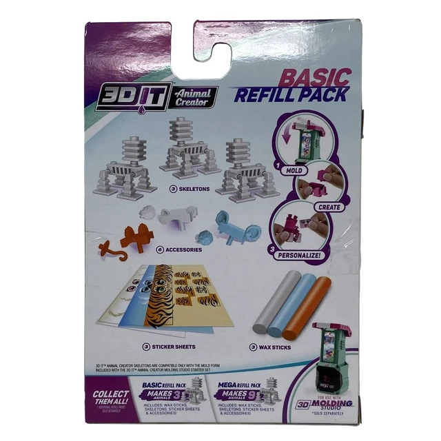 Alt view image 4 of 4 - 3DIT Animal Creator Basic Refill Pack - Makes 3 Animals ~ for Use with 3D Molding Studio (Sold Separately)