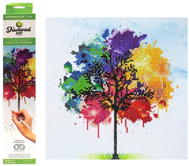 Main image of Diamond Art By Leisure Arts Rainbow Tree, 12"X12"