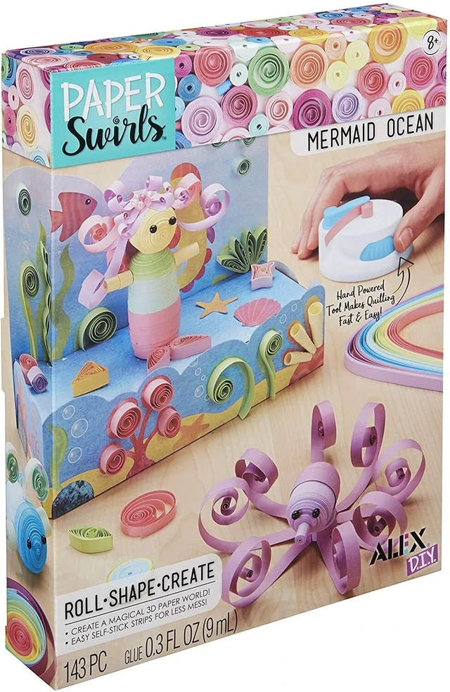 Main image of Alex DIY Paper Swirls 3D Mermaid Ocean Kids Art and Craft Activity