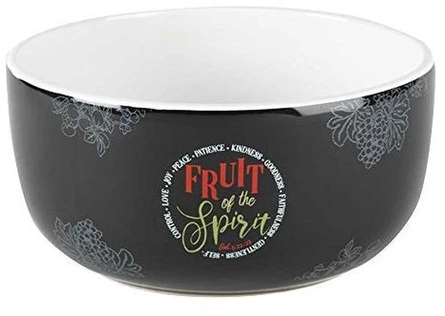 Main image of Dicksons Fruit of The Spirit Grapes and Berries Onyx 8 x 8 Decorative Fruit Bowl