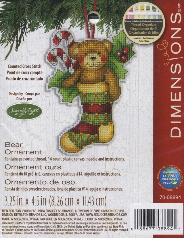 Main image of Dimensions Plastic Canvas Ornament Kit 3.25"X4.5"-Bear