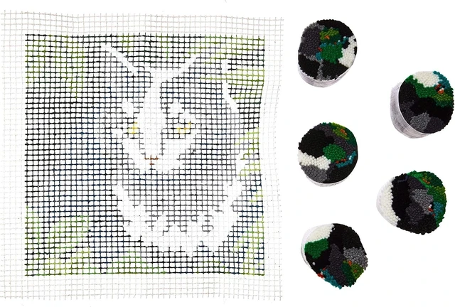 Alt view image 3 of 3 - Dimensions Latch Hook Cat Latch Hook Kit