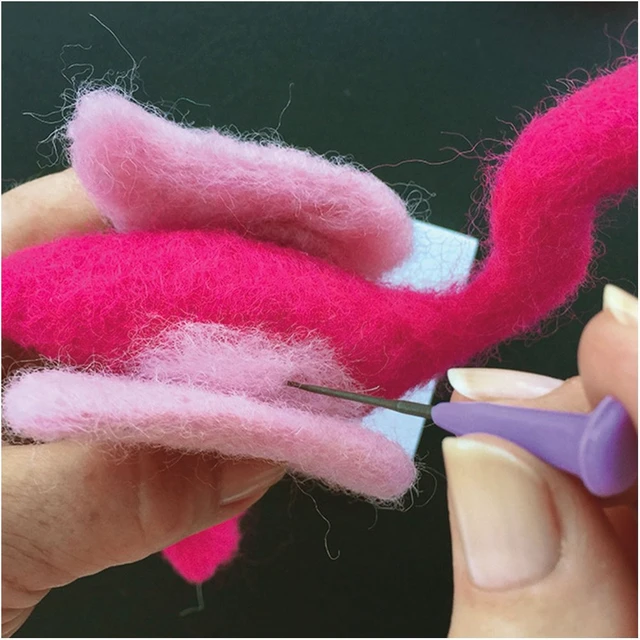 Alt view image 5 of 5 - Dimensions Flamingo Felt Animals Needle Felting Craft Kit, 4'' x 6''