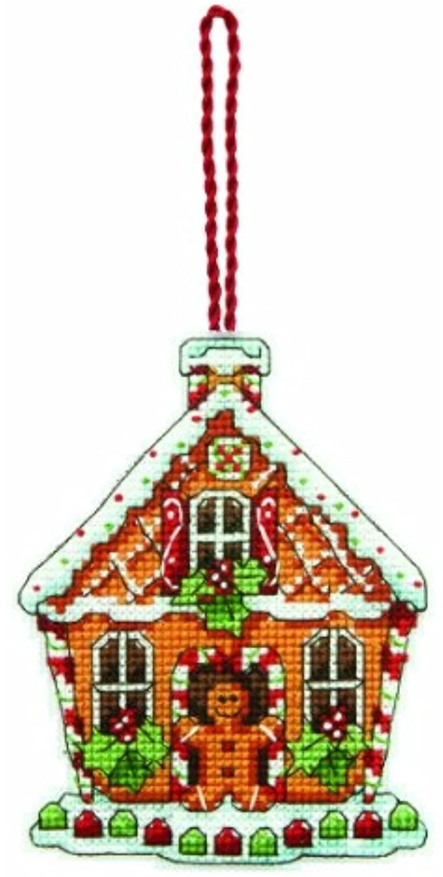 Alt view image 2 of 2 - Dimensions Plastic Canvas Ornament Kit 3.25"X4.25"-Gingerbread House (14 Count)