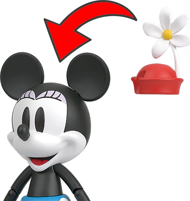 Alt view image 4 of 6 - Mattel Disney 100 Collectible Action Figures Mickey and Minnie Mouse, Posable Characters, Swappable Head & Hands, Soft Good Elements