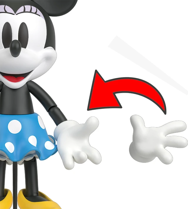 Alt view image 3 of 6 - Mattel Disney 100 Collectible Action Figures Mickey and Minnie Mouse, Posable Characters, Swappable Head & Hands, Soft Good Elements