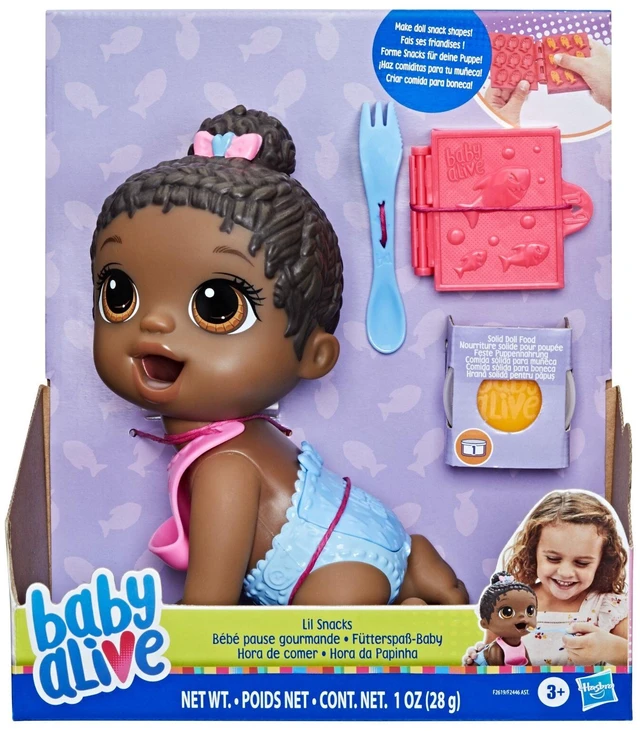 Main image of Baby Alive: Lil Snacks 5-Inch Doll Black Hair, Brown Eyes