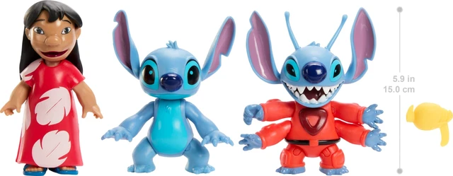 Alt view image 2 of 6 - Mattel Disney Lilo & Stitch Storytellers Set of 3 Action Figures, Finding Ohana Collectible Toy Pack with Lilo, Stitch & Experiment 626