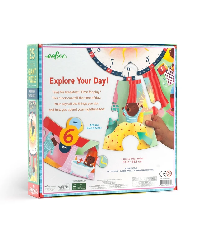 Alt view image 3 of 5 - eeBoo: Around The Clock Jigsaw Puzzle, Engaging Way to Teach Time Telling, Provides an Innovative, Educational Experience, Perfect for Ages 3 and up