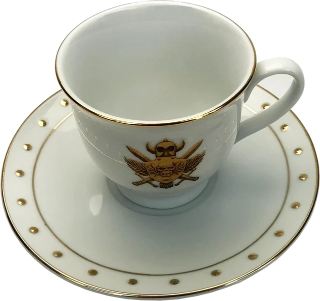 Alt view image 6 of 6 - Masters of The Universe Revelation Castle Grayskull Crest Porcelain Cup & Saucer