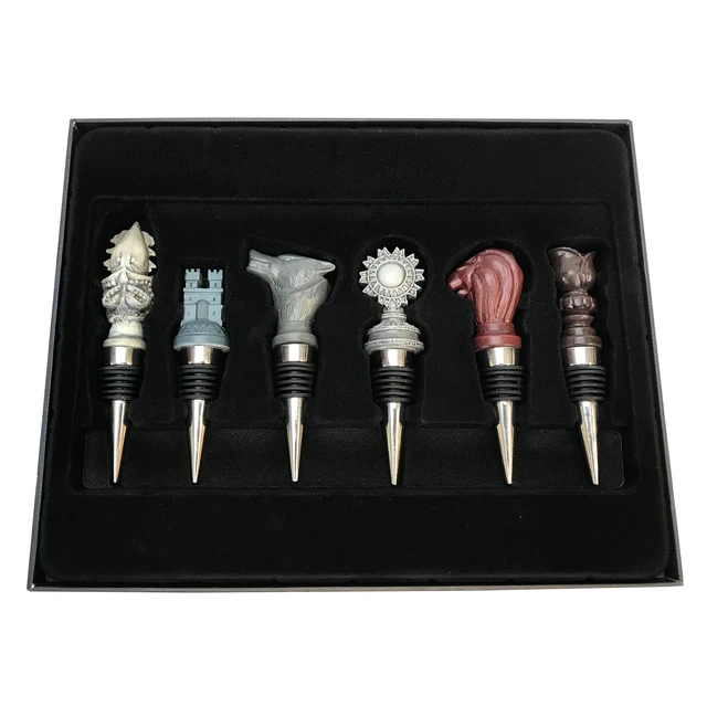 Alt view image 2 of 7 - Factory Entertainment Game of Thrones - House Sigil Wine Stoppers (Set of 6)