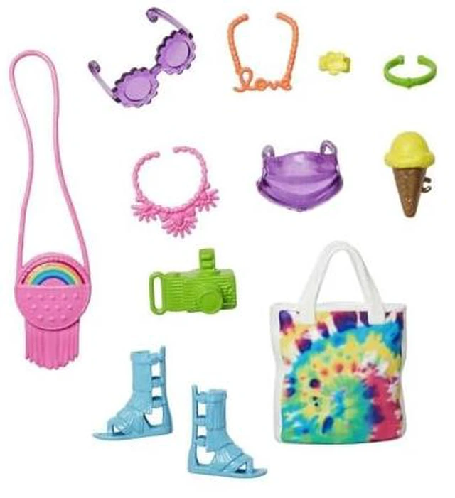 Main image of Barbie Accessories Neon Festival Pack With 11 Storytelling Pieces For Barbie Dolls