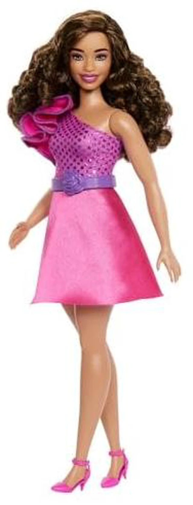 Alt view image 3 of 6 - Barbie Fashionistas Doll #221 with Natural Black Hair, Red Dress & Accessories, 65th Anniversary Collectible Fashion Doll