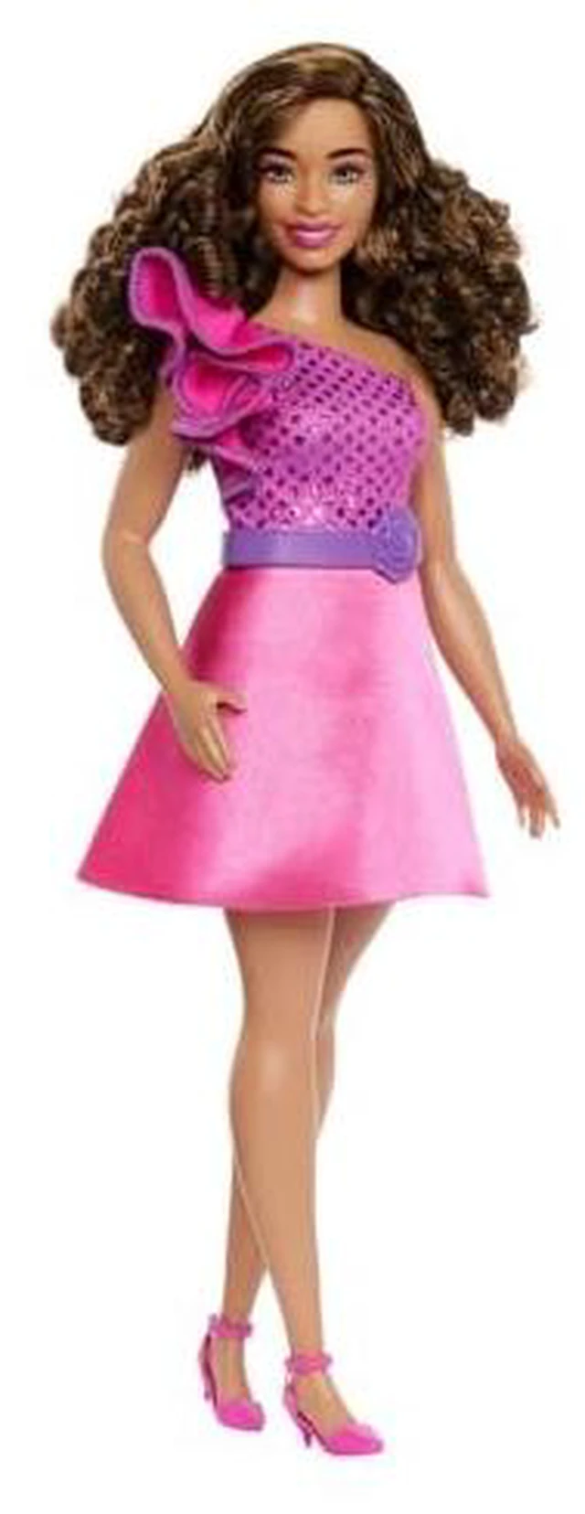 Alt view image 2 of 6 - Barbie Fashionistas Doll #221 with Natural Black Hair, Red Dress & Accessories, 65th Anniversary Collectible Fashion Doll