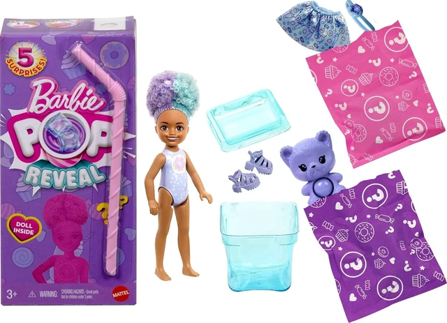 Alt view image 5 of 5 - Barbie Chelsea Pop Reveal Doll Set, Treat Series with 5 Surprises Including Scented Small Doll, Pop-It Pet & Color Change (Styles May Vary)
